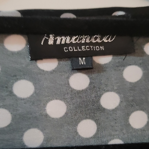Amanda black & white polka dot overlay top size medium - Picture 2 of 6